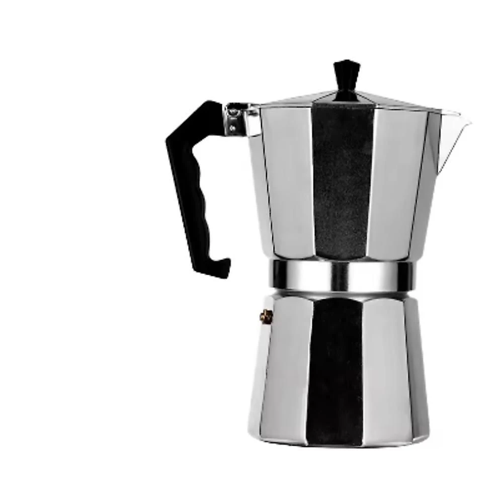 Cafeteira Italiana 6 Xicaras Expresso Grande Moka Luxo Manual em Alumínio para Café Prata