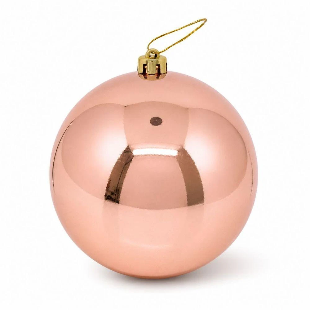Bola de Natal Gigante Rosê 20CM com Cordão Dourado Bela Flor
