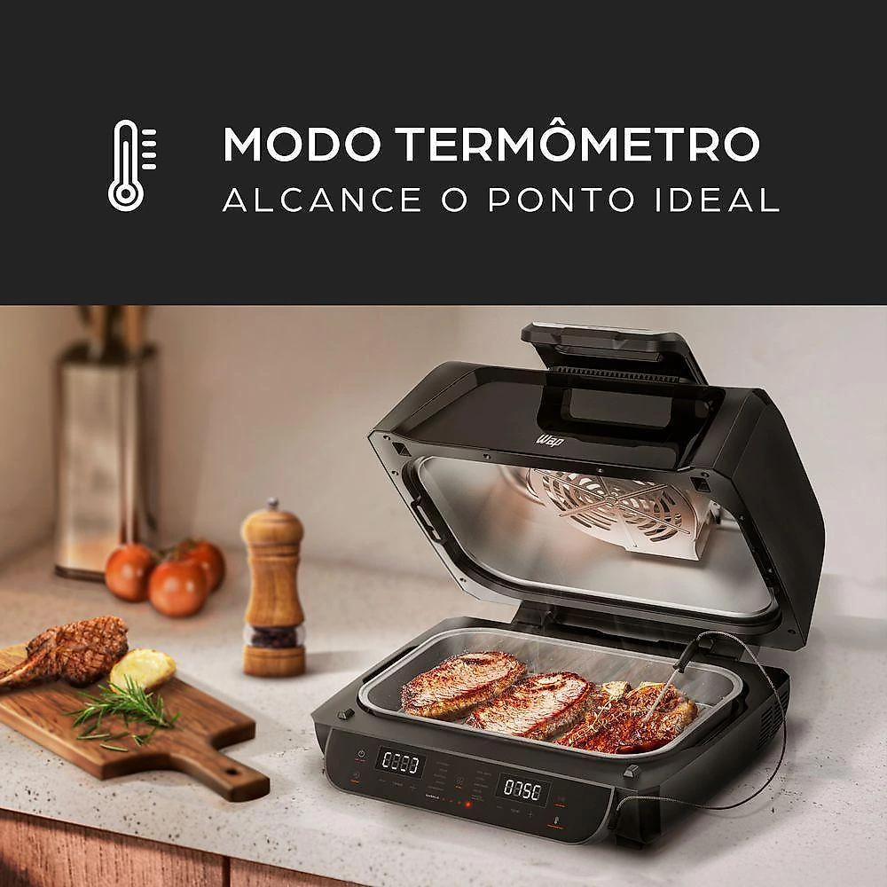 Fritadeira elétrica wap barbecue smoker digital 10l 220v