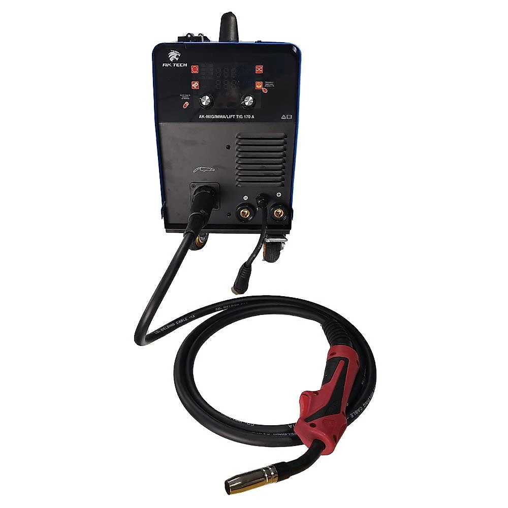 Máquina de Solda MIG TIG Eletrodo Multiprocessos 170A AK-MIG/MMA/LIFT TIG 170A AK TECK USK Bivolt