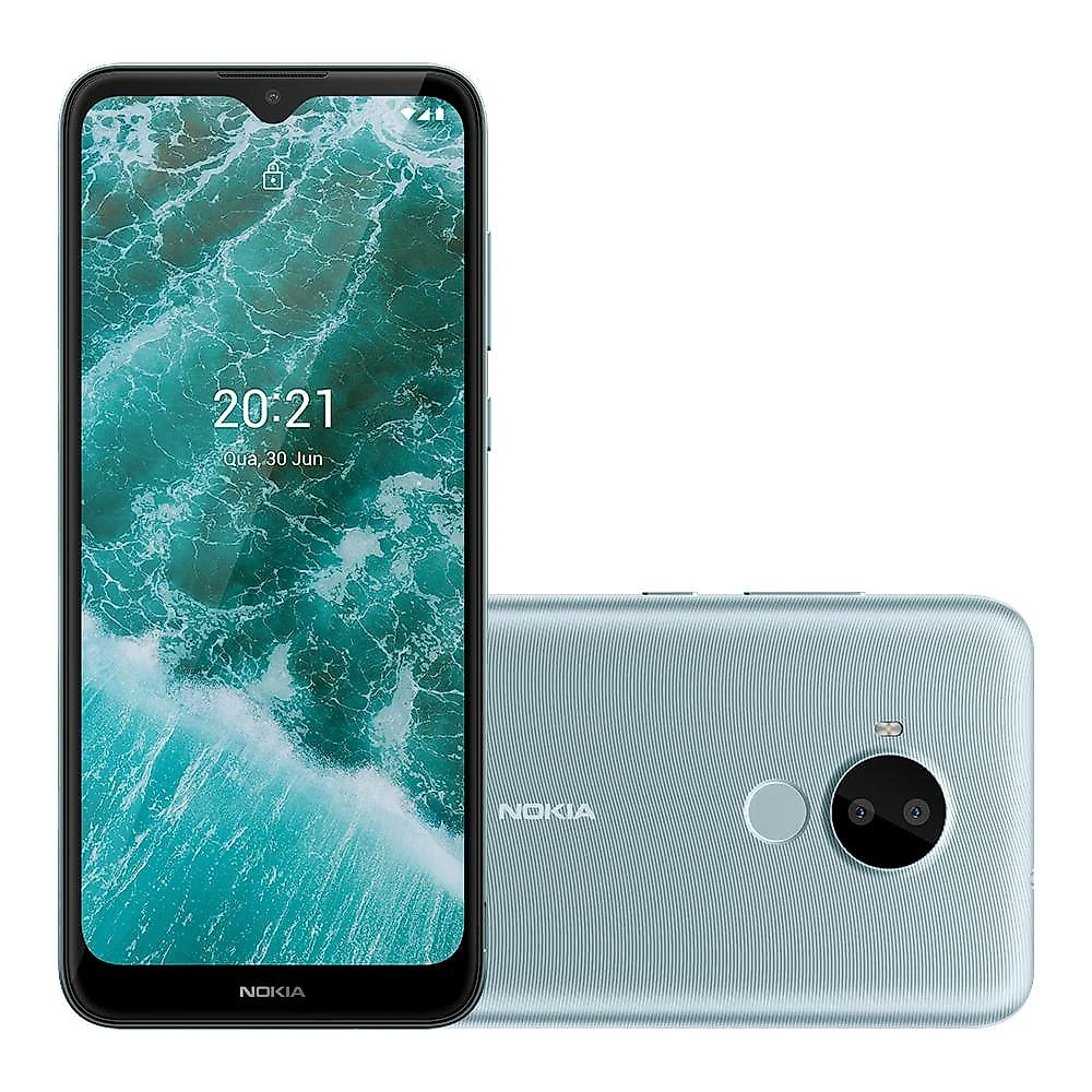 Smartphone nokia c30 4g 64gb tela hd+ 6.82 pol 2gb ram câm dupla 13mp+selfie 5mp android 11 (go edition) bateria de 3 dias de duração - nk043 branco