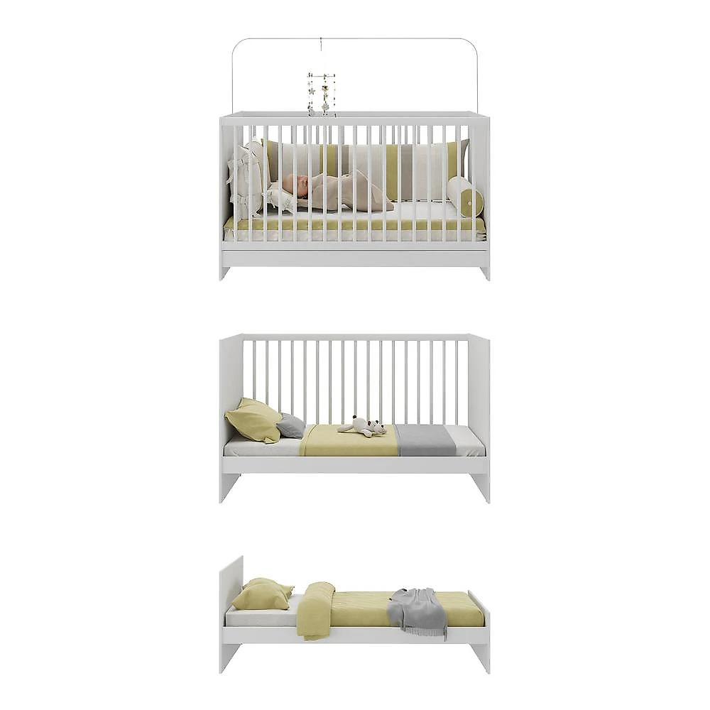 Miniatura Berço 3 em 1 com Colchão Incluso Multimóveis MP0527GC Branco