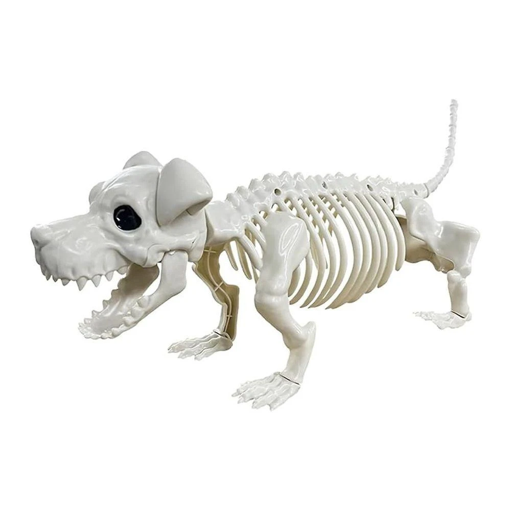 Decoração de Halloween Esqueleto Cachorro Salsicha Plástico Branco Cromus