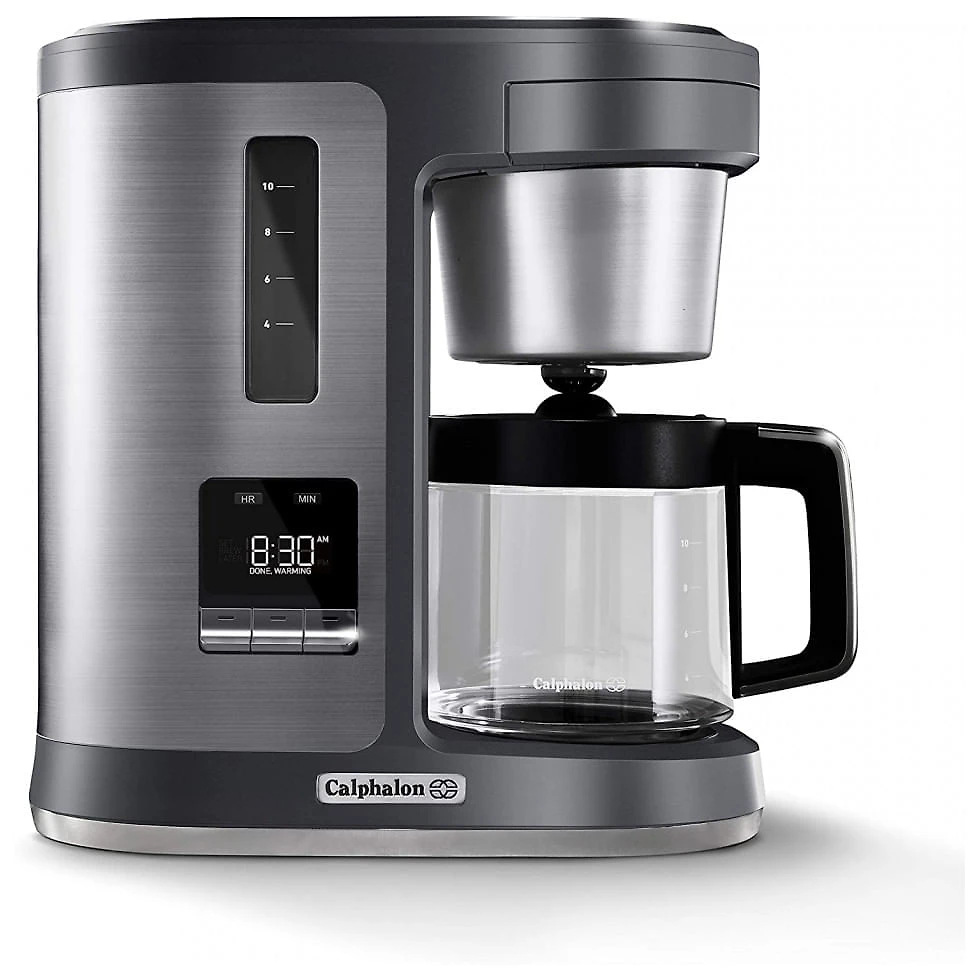 Cafeteira Elétrica Programável Calphalon BVCLDCG1 2.4L em Aço Inoxidável,110V, Cinza