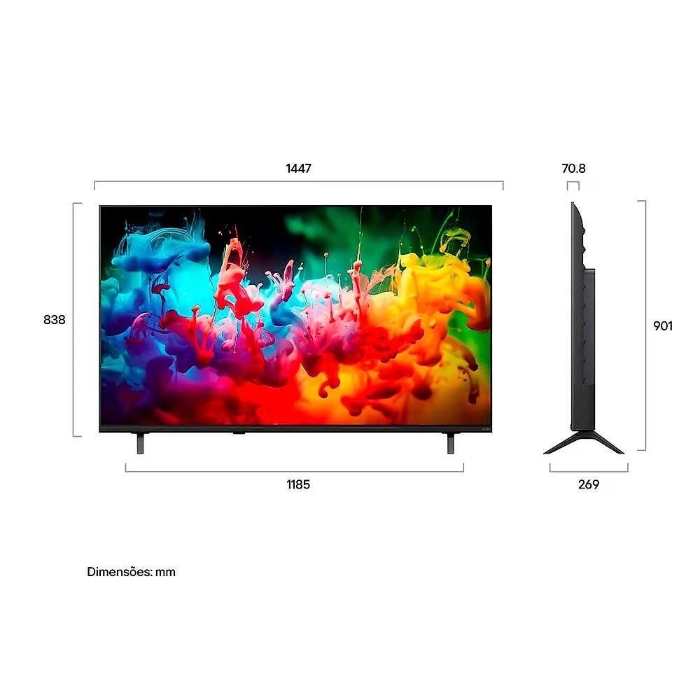 Smart TV LG 55 Polegadas QNED Mini LED AI 4K QNED70 - 2026