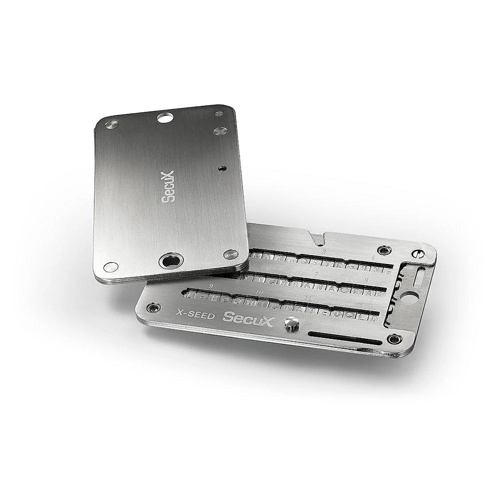 Placa de Recuperação SecuX X-SEED PRO, Alumínio Aeroespacial, Backup de 3x24 Palavras, Resistente a Fogo e Água, Prata - 98-100-000301