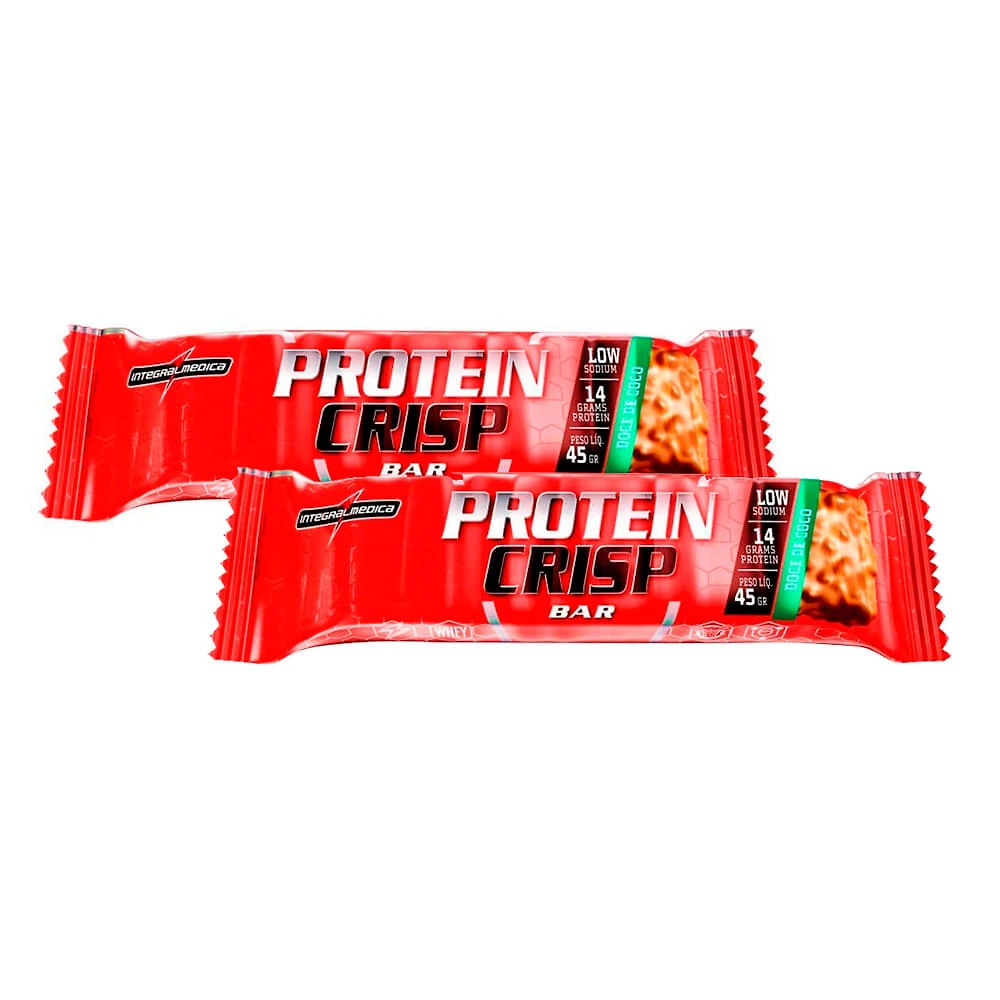 Kit 2 Barra de Proteína Protein Crisp Integralmédica Sabor Doce de Coco 45g