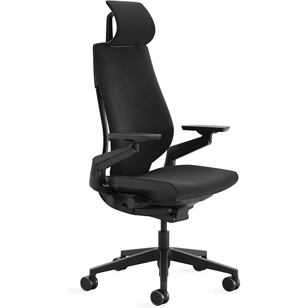 Steelcase Cadeira de Escritorio Ergonomica Giratoria com Suporte Lombar e Altura Ajustaveis Preta