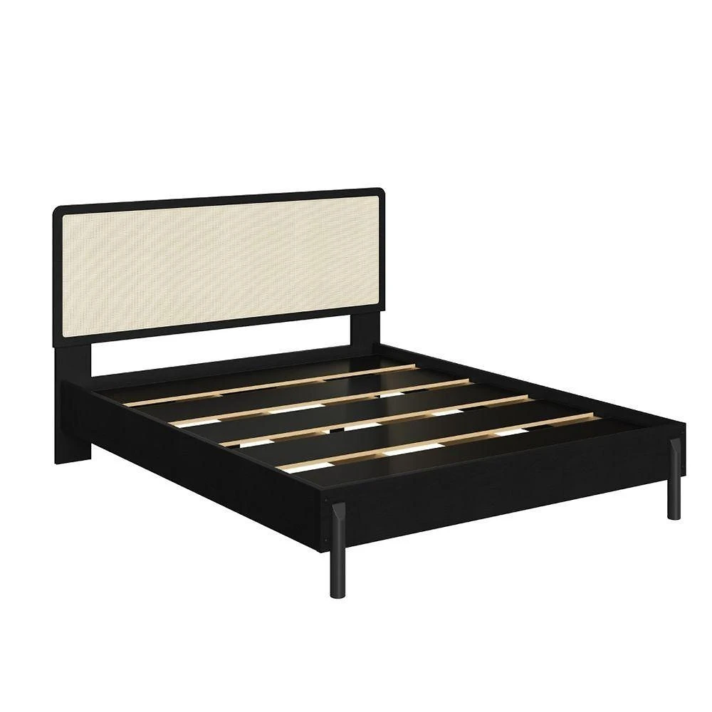 Cama de Casal Queen Oslo com Cabeceira Painel MDP Bege Artesano Móveis 172CM