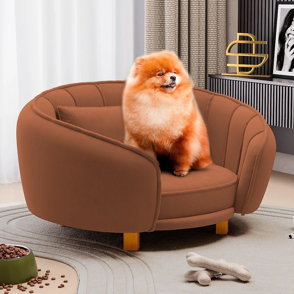 Mini Cama Poltrona Pet Lary Baby Para Cachorro Veludo Terracota - Desk Design