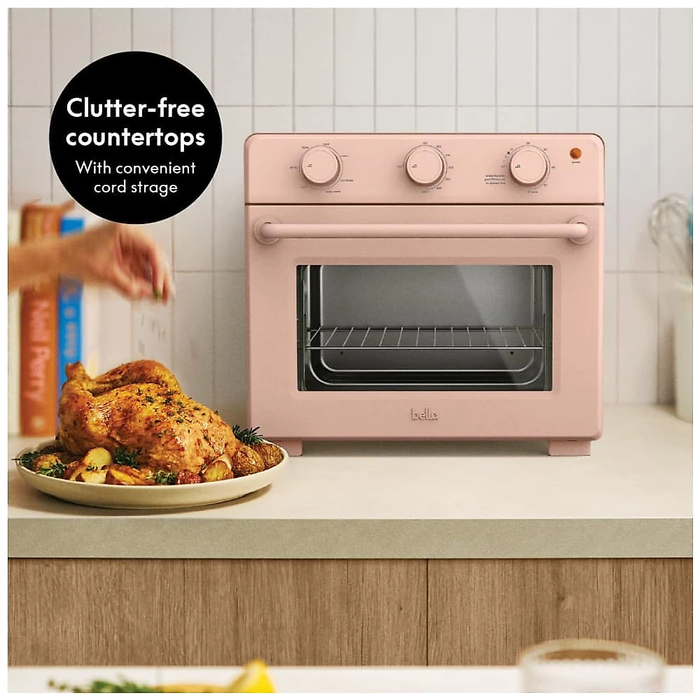Forno Elétrico 7 em 1 com Capacidade de 23L, Desligamento Automático, Temporizador Audível e 7 Menus Predefinidos, 110V 1700W, Bella, Rosa Pálido 110v