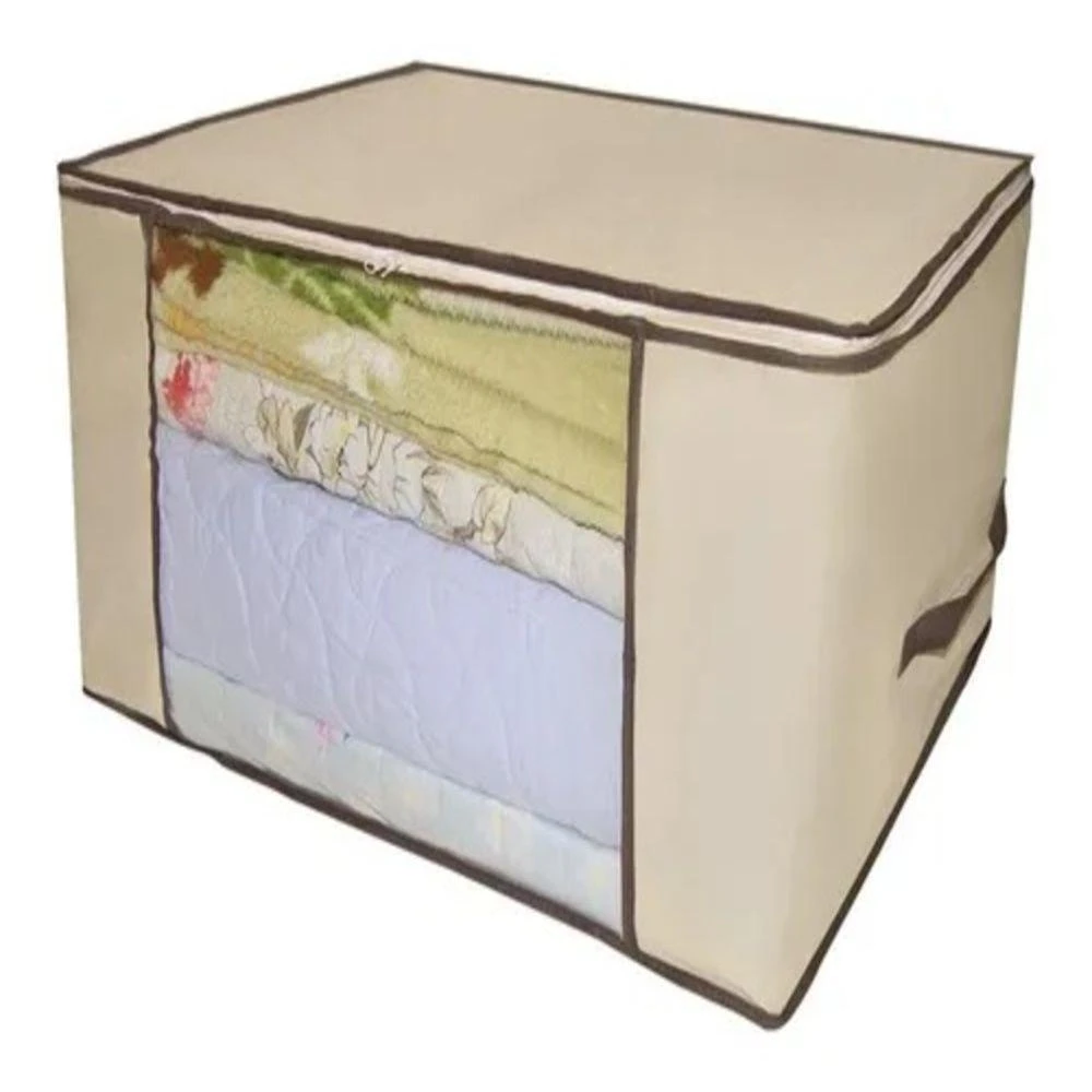 Caixa Organizadora De Roupas Flexível Com Zíper Para Guarda-roupa, Cama E Closets – Organização Inteligente E Proteção