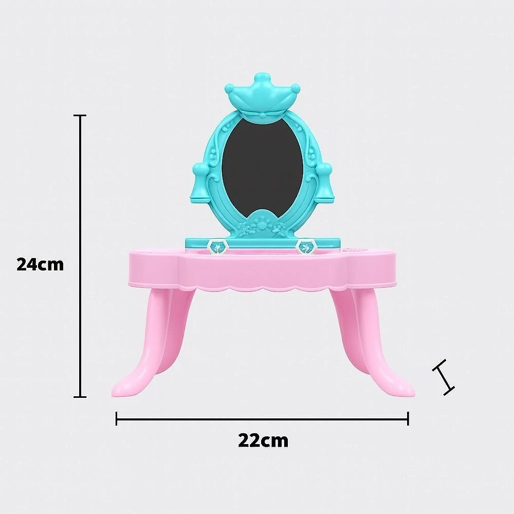 Penteadeira Infantil Princesa com Acessórios Brinquedo Rosa e Espelho Não Reflexivo