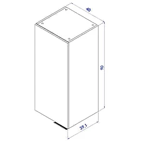 Armário Aéreo Bartira Cristal MDP 15mm com 1 Porta e 2 Prateleiras - 40cm de largura Freixo