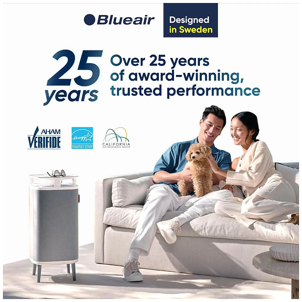 Purificador de Ar para Ambientes até 33m² com Modo Noturno, Filtragem Dupla HEPASilent da Blueair, Controle por APP via WiFi e Compatível com Alexa, 110v