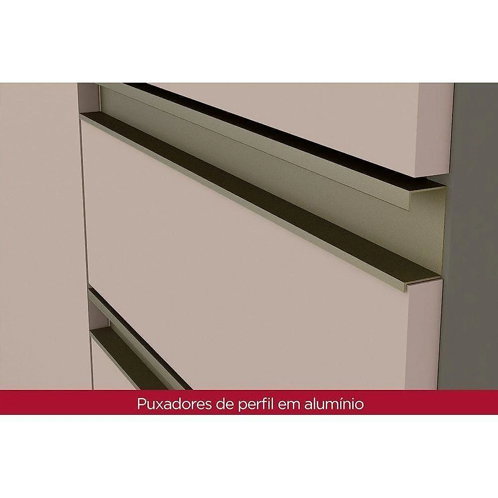 Cozinha Completa Connect C15P02 3 Portas 2 Gavetas MDF 120CM Amarelo com Cristal