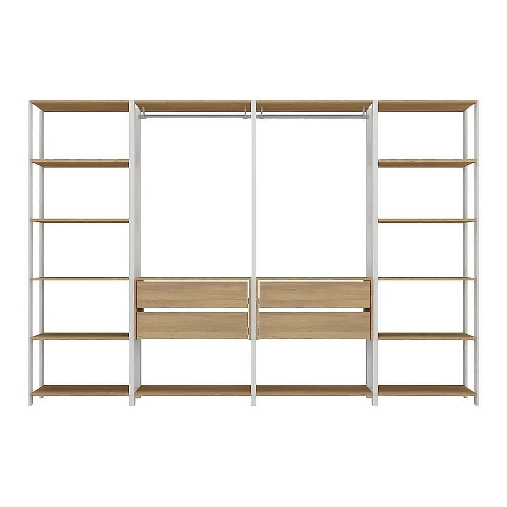 Guarda-roupa Closet Modulado Texas 4 Gavetas 270cm Multimóveis Mp4787 Branco/madeirado
