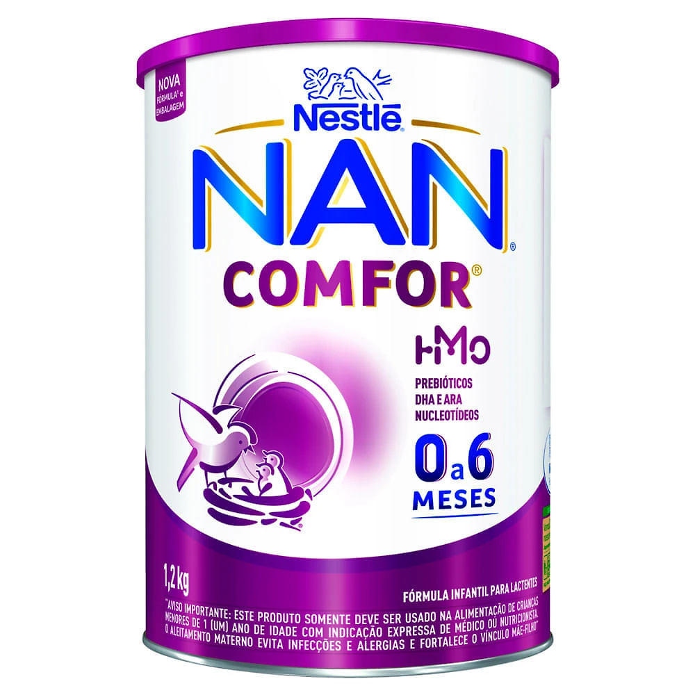 Nan Comfor HMO Fórmula Infantil de Seguimento para Lactentes 0 a 6 Meses 1,2kg