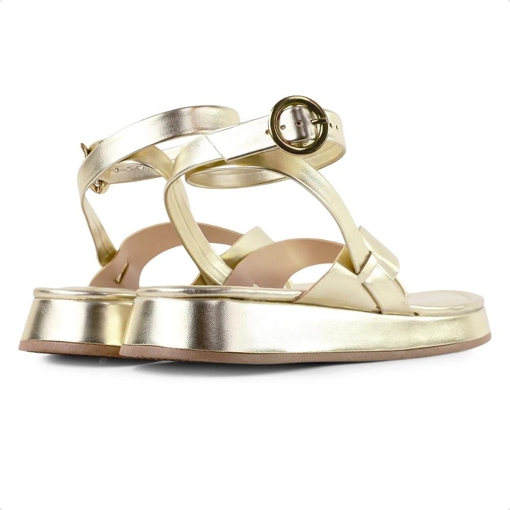 Miniatura Sandália Papete Via Uno Flatform Feminina Dourado - 34