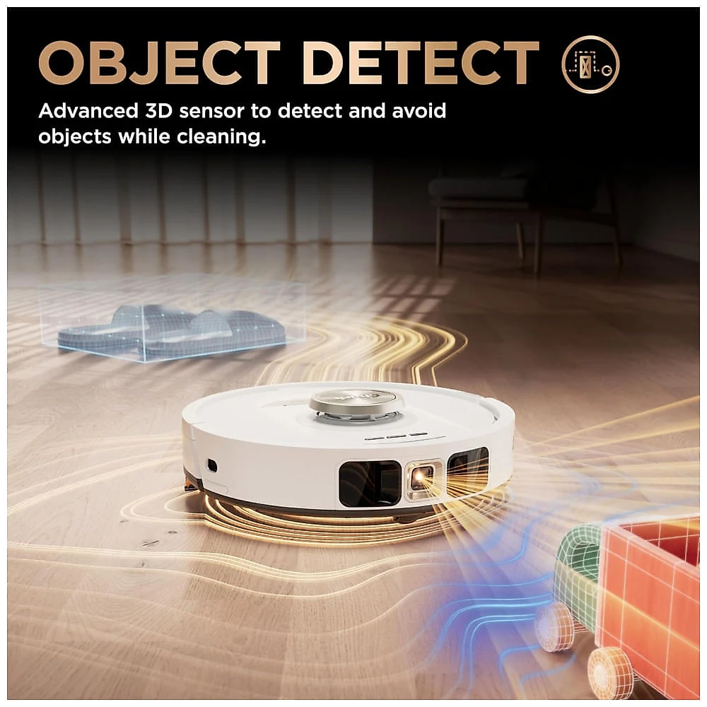 Robô Aspirador e Mop Shark PowerDetect 2 em 1 Base Auto Esvazia 60 Dias Navegação LiDAR Branco 120V