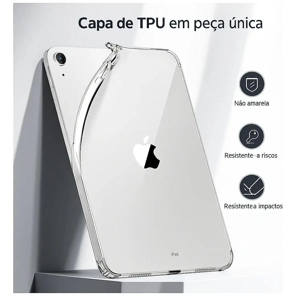 Capa Transparente Compativel Ipad 11 Geração A16 A3356 A3354 A3355 Transparente