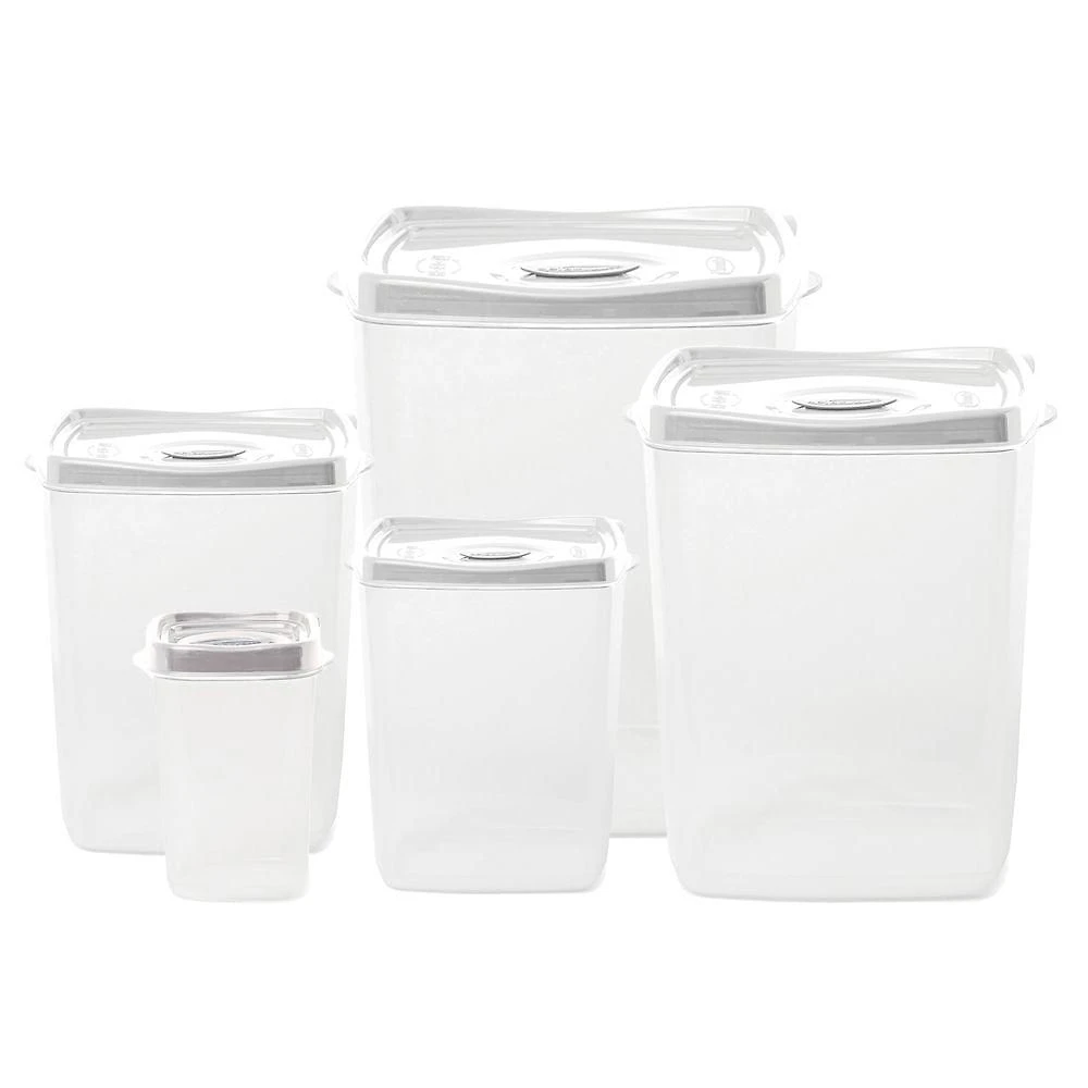 Kit 5 Potes Porta Mantimentos Plasvale Branco