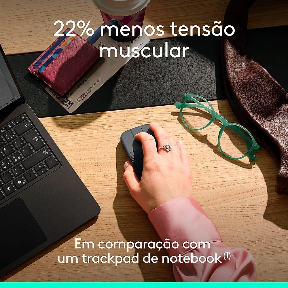 Mouse Sem Fio Logitech Mobi Fold Dobrável com Touch scroll e 4K DPI Grafite - 910-007601