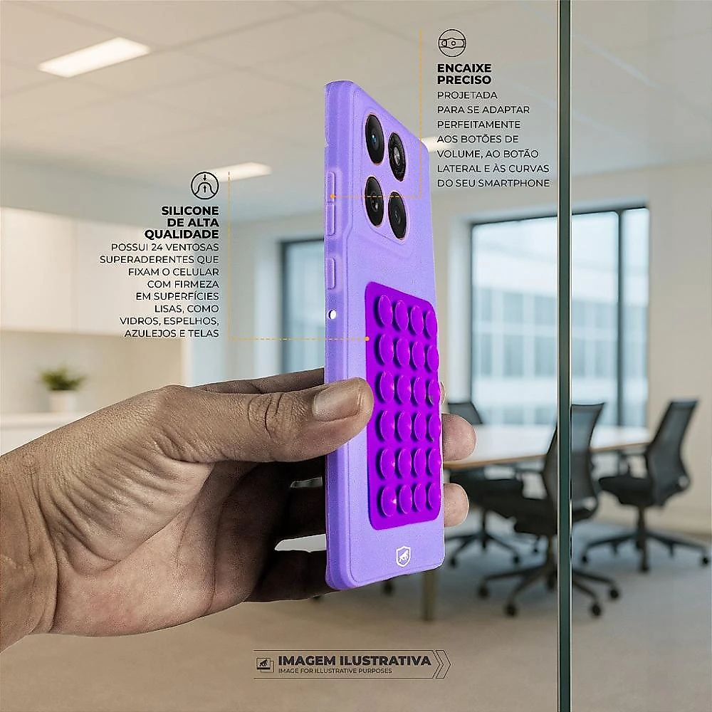 Capa Silicon Veloz para Realme C67 + Ventosa - Lilás - Gshield