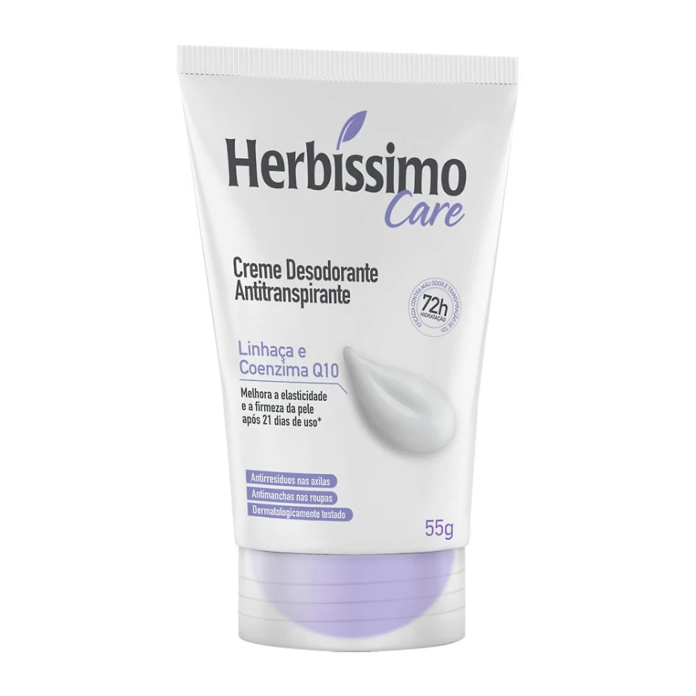 Desodorante Em Creme Herbíssimo Linhaça E Coenzima Q10 55g