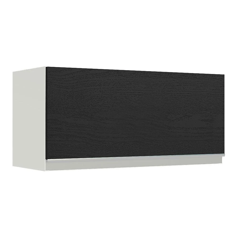 Armário de cozinha aéreo 70 cm 1 porta basculante branco/preto glamy madesa