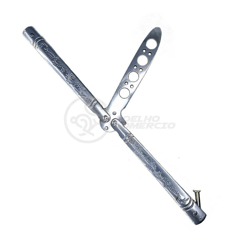 Knife Silver Butterfly Prata Borboleta Dobrável De Aço