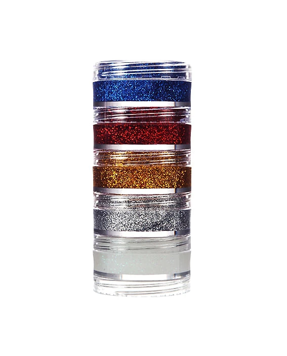 Tinta Facial Glitter Cremoso - Kit com 5 Cores