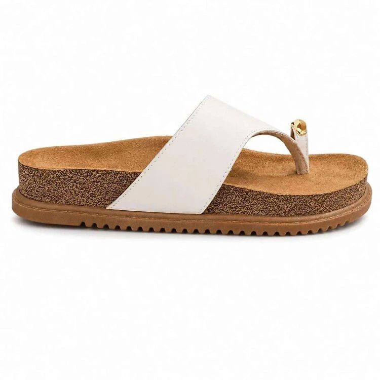 Papete Birken Beira Rio Dedo Feminino - Off white - OFF WHITE