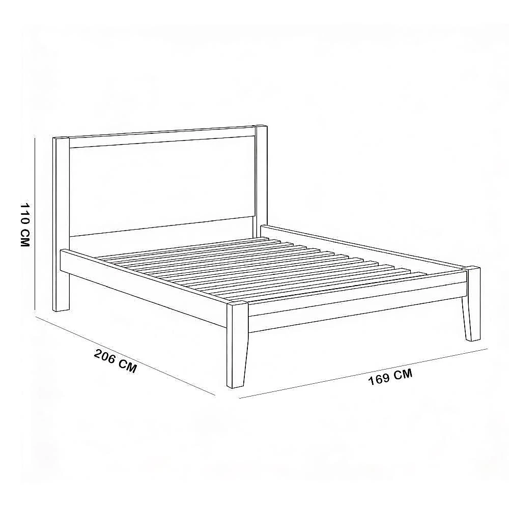 Cama Queen Mazzaro F06 com Estrado Fixo em Madeira Maciça Lyam Decor