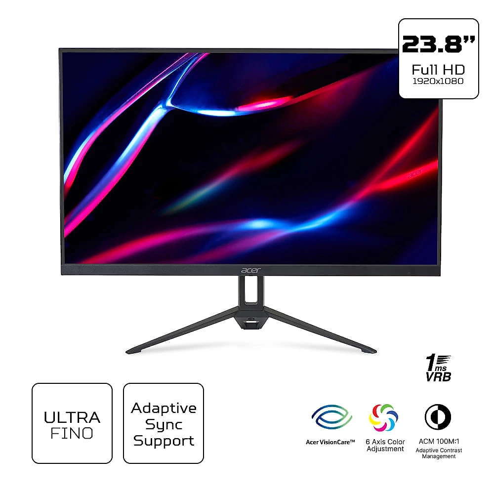 Monitor Gamer Acer Nitro 23.8” KG243Y P1bip Full HD LED IPS 144 Hz 1ms