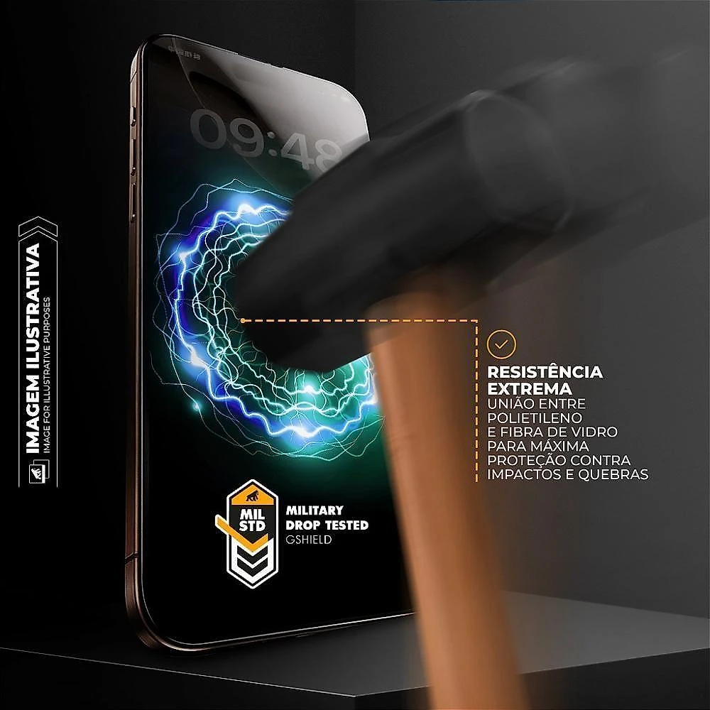 Película Para Iphone 15 Pro Com Aplicador - Survivor Fosca - Gshield