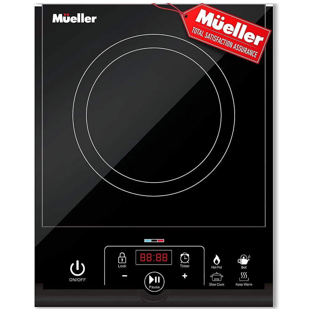 Mueller Austria Cooktop de Indução Portátil com Detecção Automática de Panela 110V 1800W