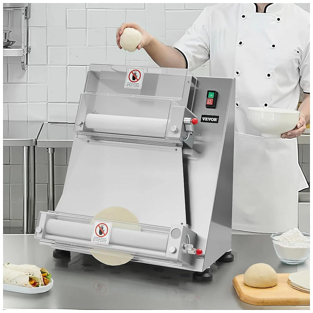 Laminadora de Massa para Pizza VEVOR APD40 Semi-automática Inox 390W 7,6-40,6cm 260 Peças/h 110V