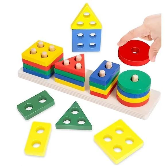 Miniatura Brinquedo Educativo Encaixe Madeira Brinquedo Bebê Brinquedo