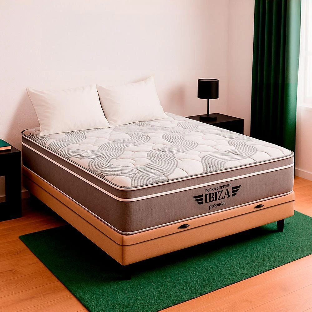 Cama Box Baú Casal E Colchão Ibiza Molas Ensacadas V-store Bege