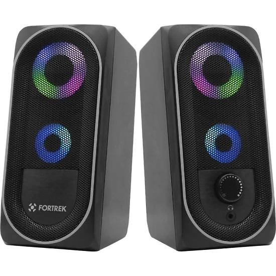 Caixa de som gamer multimídia fortrek black hawk rgb preta