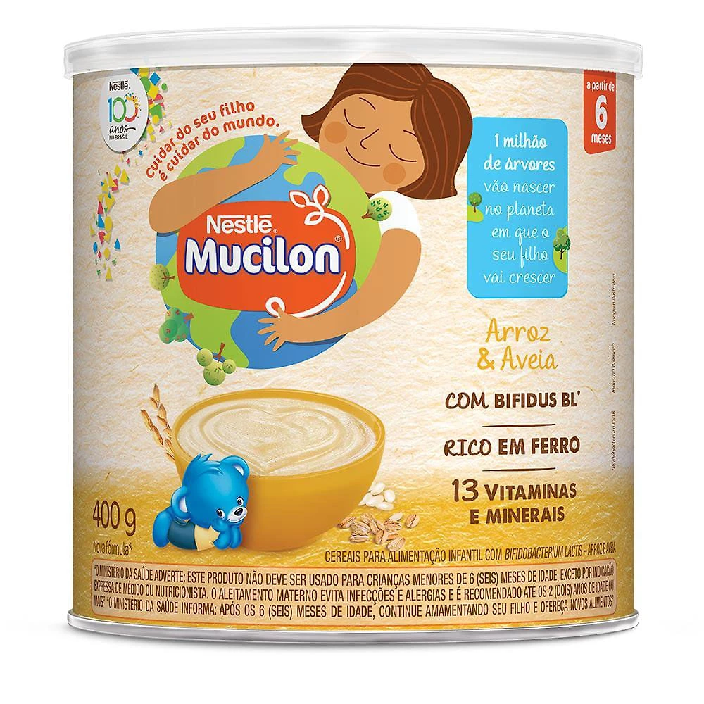 Mucilon Arroz e Aveia Cereal Infantil Lata 400g