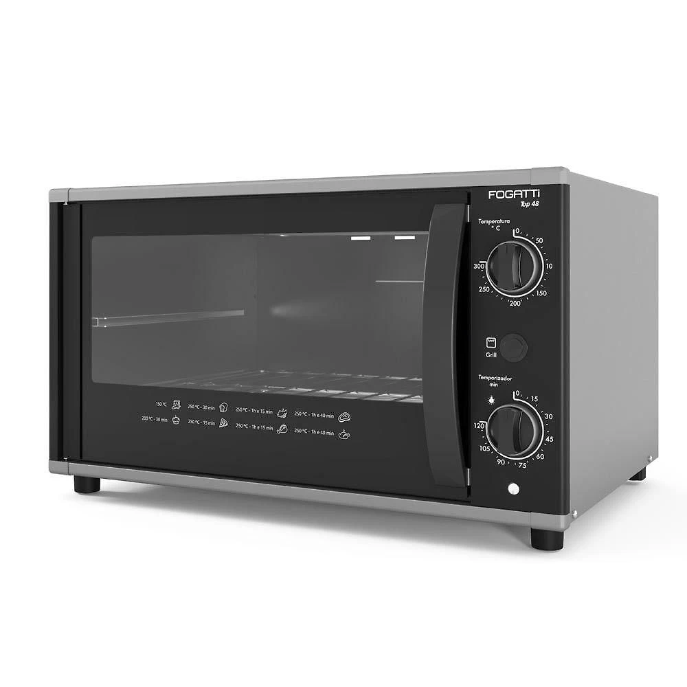 Forno Elétrico De Bancada 48 Litros Fogatti Top 48 Black Preto 220V