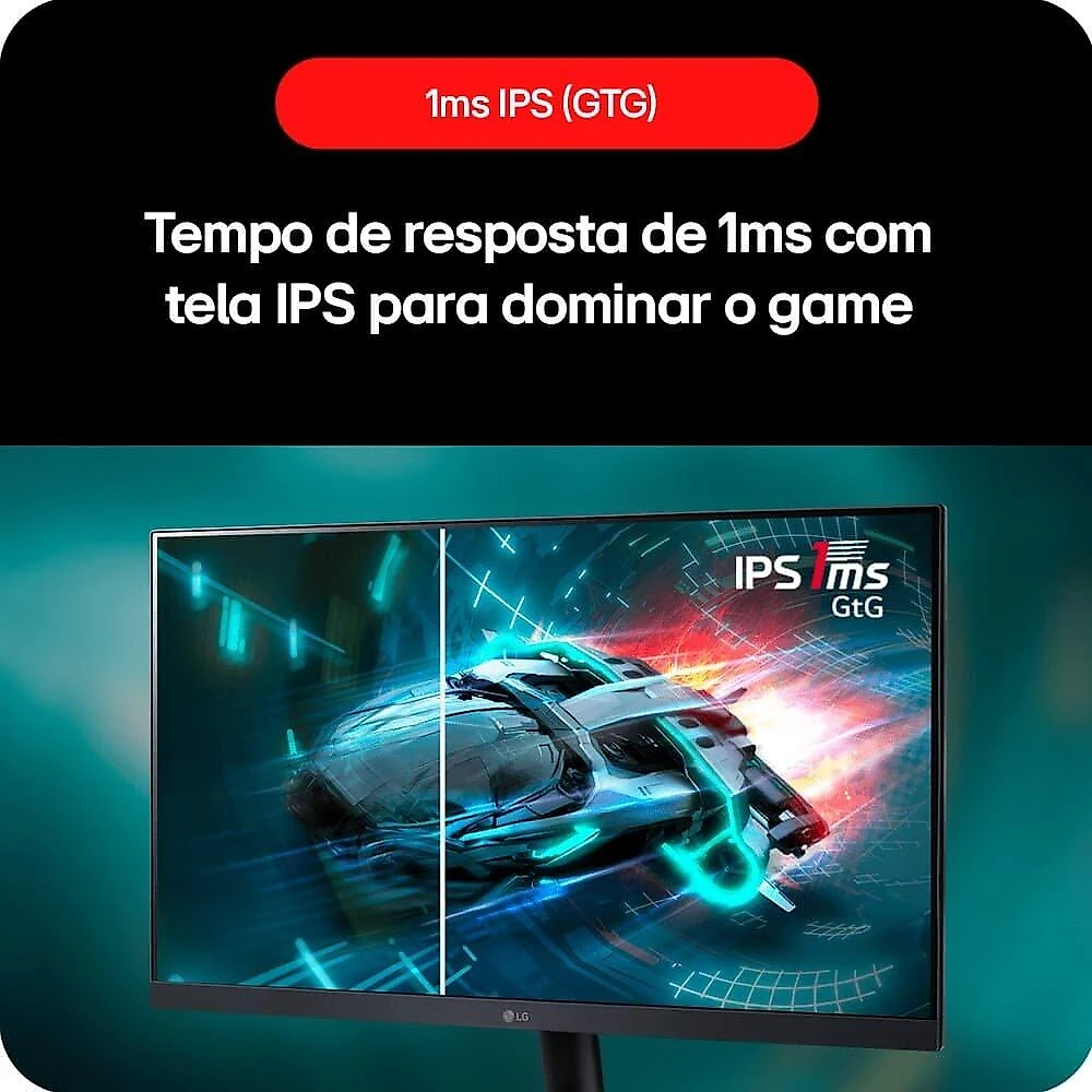 Monitor Gamer LG UltraGear 27", FHD, 180Hz, 1ms, IPS, DP e HDMI, HDR10, FreeSync, G-Sync - 27GS60F-B