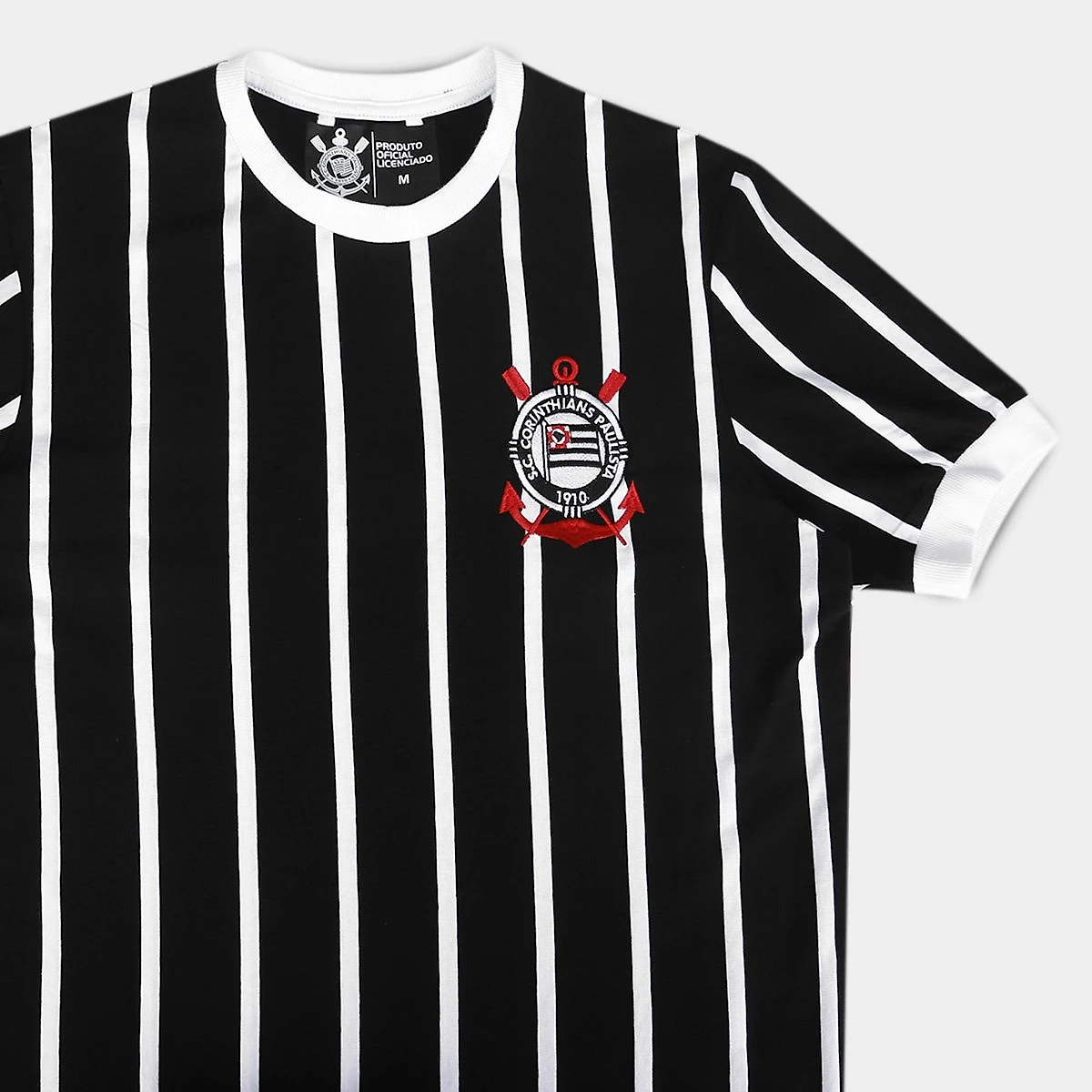 Camiseta Corinthians Retrô Masculina Preto - EGG