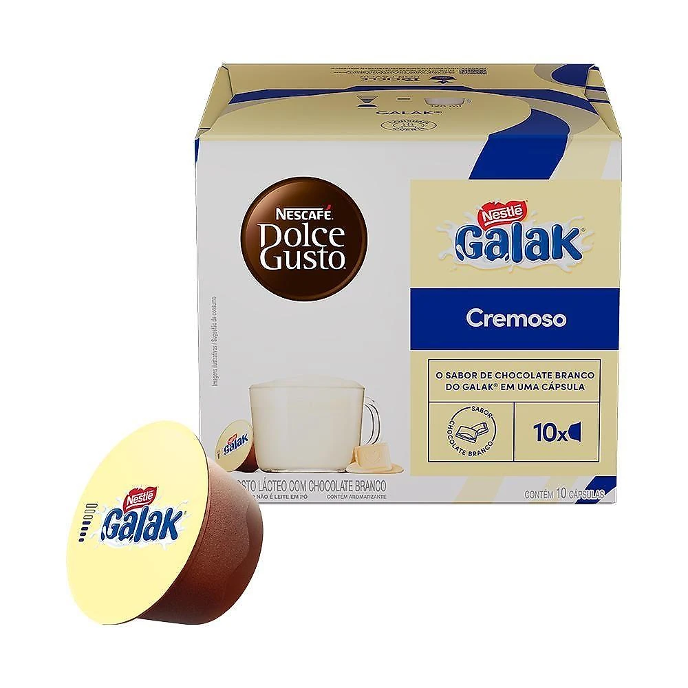 Cápsulas de Bebida Nescafé Dolce Gusto Galak Chocolate Branco Caixa 10 Unidades