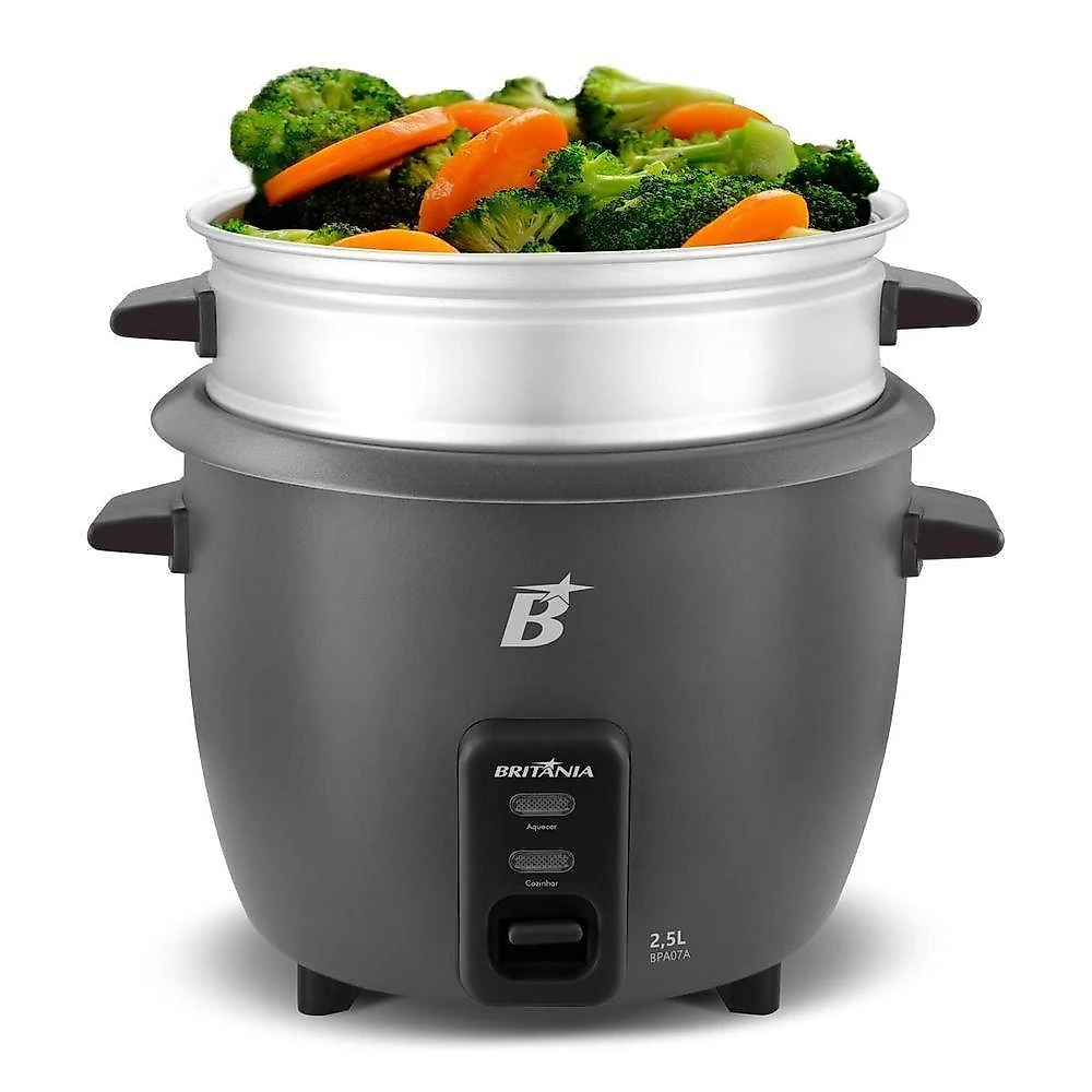 Panela de Arroz Elétrica Britânia BPA07 2,5L 500W Preto 220V 25CM