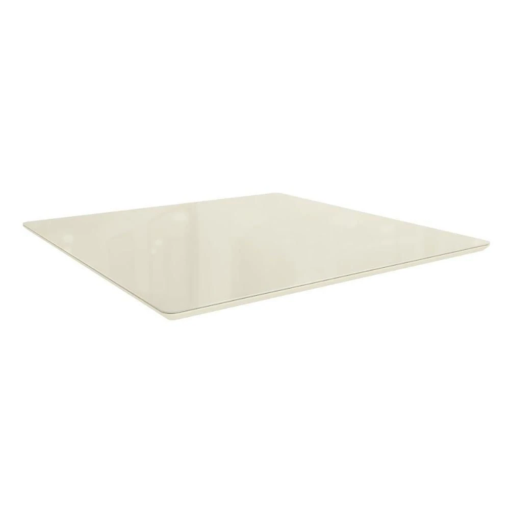 Tampo Mesa Sala De Jantar Vidro Madeirado C- Vidro Ta65 Quadrado 135x135cm Off White-off White - Kappesberg