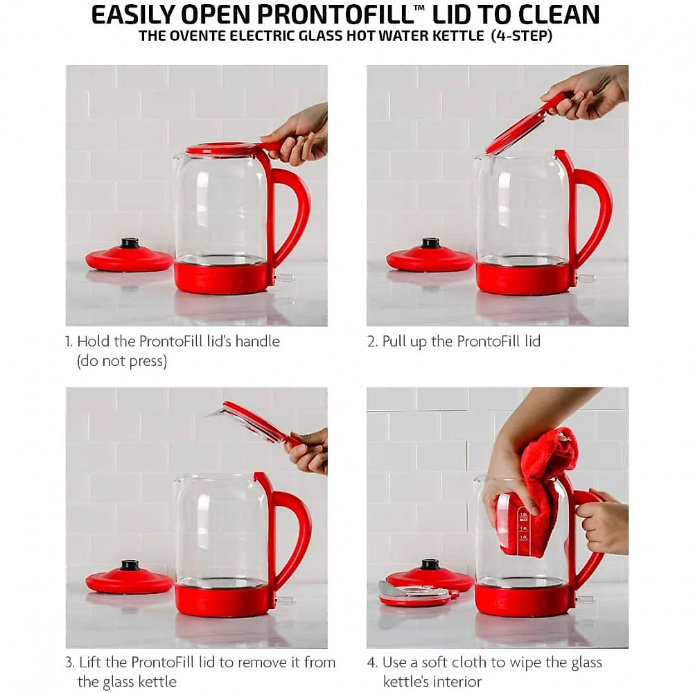 Ovente Chaleira Elétrica de Vidro 15L com Desligamento Automático 1500W110V Vermelho