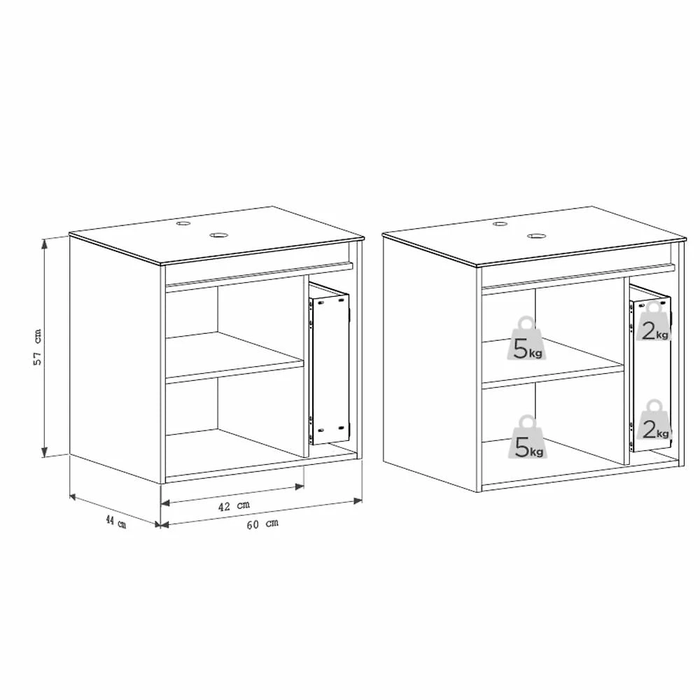 Miniatura Gabinete para Banheiro Ripado com Tampo de Vidro Nude/Jequitiba
